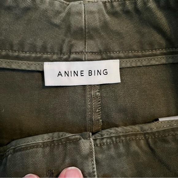 ANINE BING Aliza Mini Skirt in Army Green Sz XS Logo Buttons Like New Luxury - Picture 5 of 15